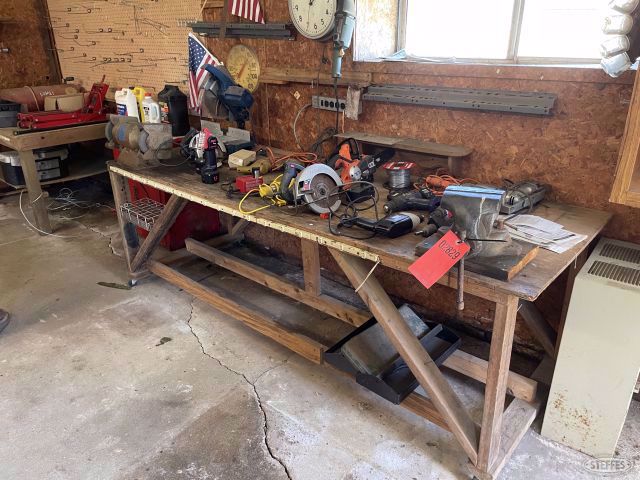 Bench w/shop tools, #2829